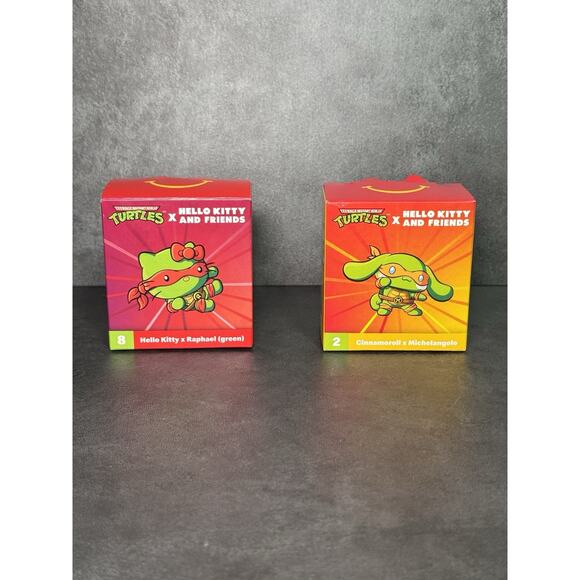 McDonald’s TMNT Ninja Turtles x Hello Kitty & Friends Happy Meal Toy #2 & #8 - Picture 1 of 6